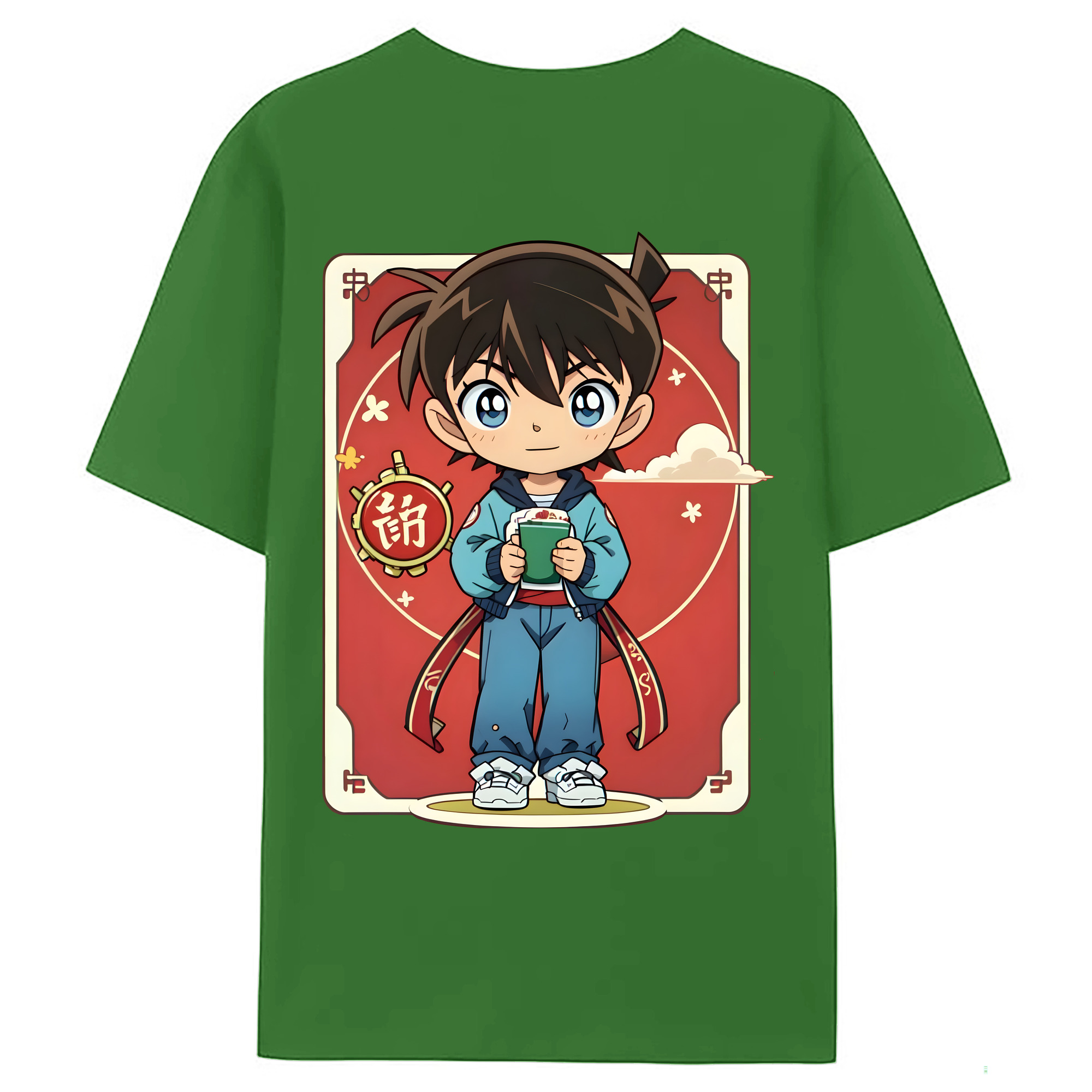 （画像用） 名探偵コナン 江戸川 コナン Detective Conan Conan Edogawa レディース半袖Tシャツ(バックプリント)
